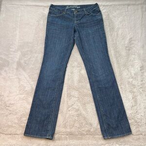 American Eagle 77 Straight Jeans Mid Rise Womens 8 Long Retro Stretch Vintage